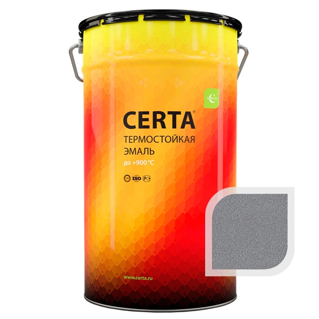 Термостойкая краска эмаль CERTA (Церта), цв. графит, до 600 °C (фасовка 25 кг.)