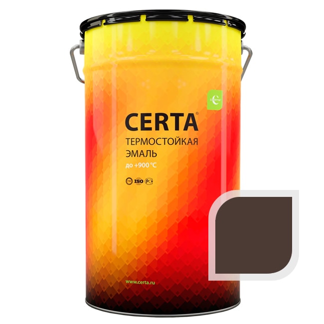 Термостойкая краска эмаль CERTA (Церта), цв. коричневый, до 500 °C (фасовка 25 кг.)