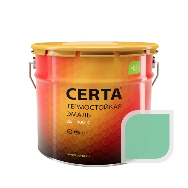Термостойкая краска эмаль CERTA (Церта), цв. салатовый, до 400 °C (фасовка 10 кг.)