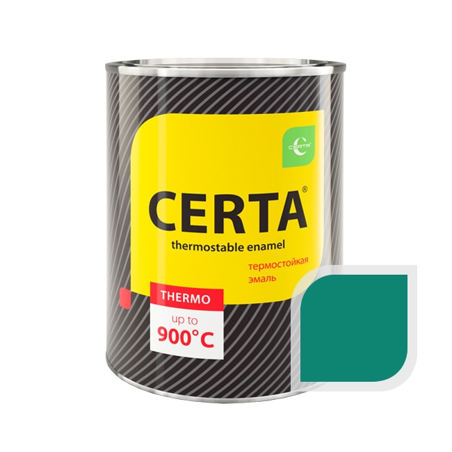 Термостойкая краска эмаль CERTA (Церта), цв. морская волна, до 400 °C (фасовка 0,8 кг.)