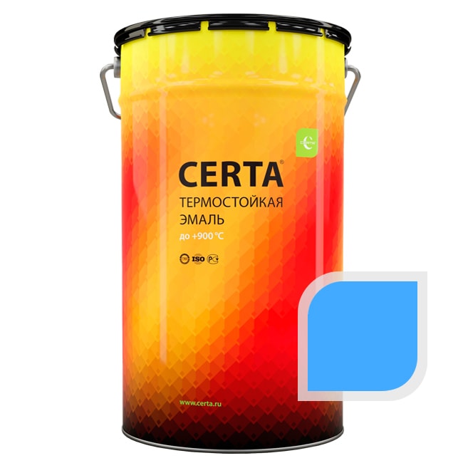 Термостойкая краска эмаль CERTA (Церта), цв. голубой, до 700 °C (фасовка 25 кг.)