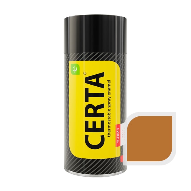 Термостойкая краска эмаль CERTA (Церта), цв. медный, до 750 °C (аэрозоль 520 мл.)