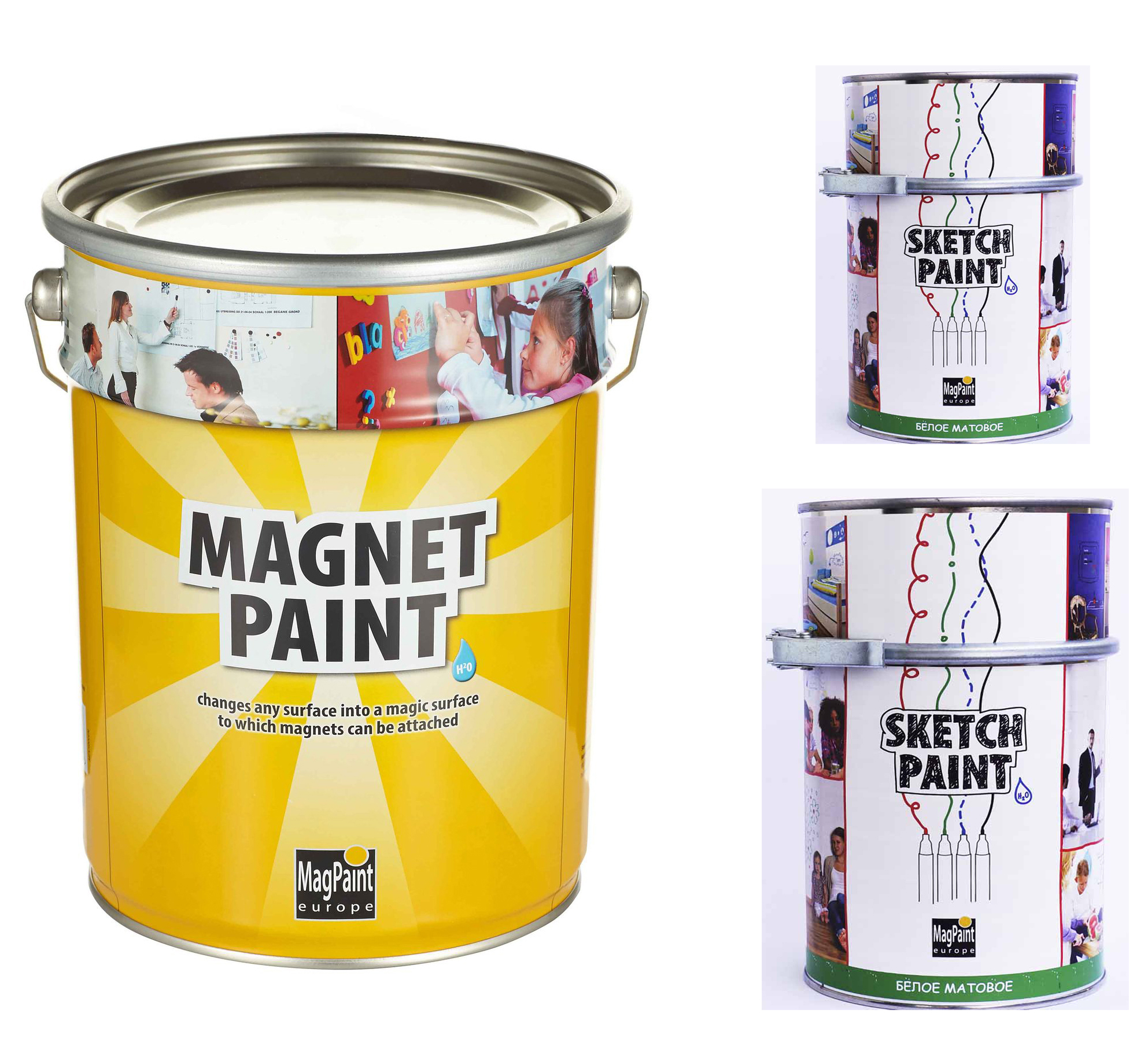 Набор магнитно-маркерной краски MagPaint 9 кв. м. (белый матовый)