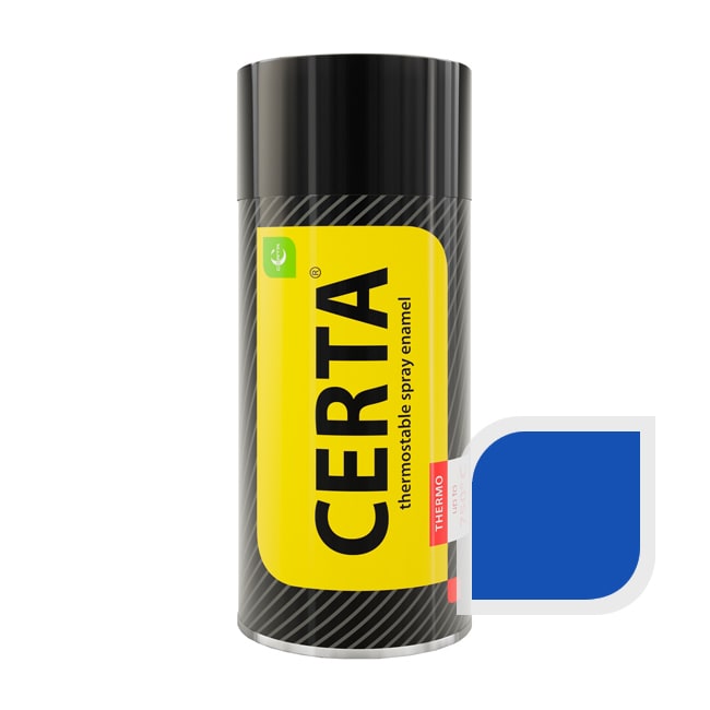 Термостойкая краска эмаль CERTA (Церта), цв. синий, до 400 °C (аэрозоль 520 мл.)
