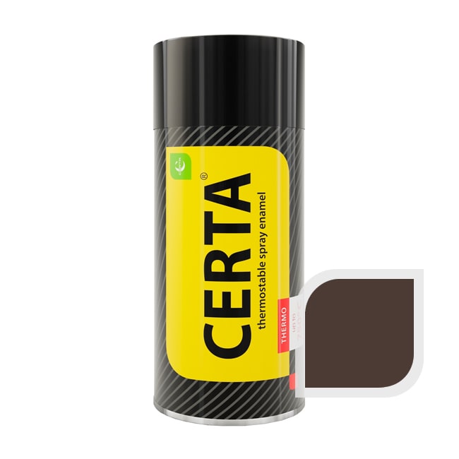 Термостойкая краска эмаль CERTA (Церта), цв. коричневый, до 700 °C (аэрозоль 520 мл.)