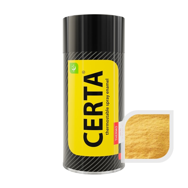 Термостойкая краска эмаль CERTA (Церта), цв. золотой, до 700 °C (аэрозоль 520 мл.)