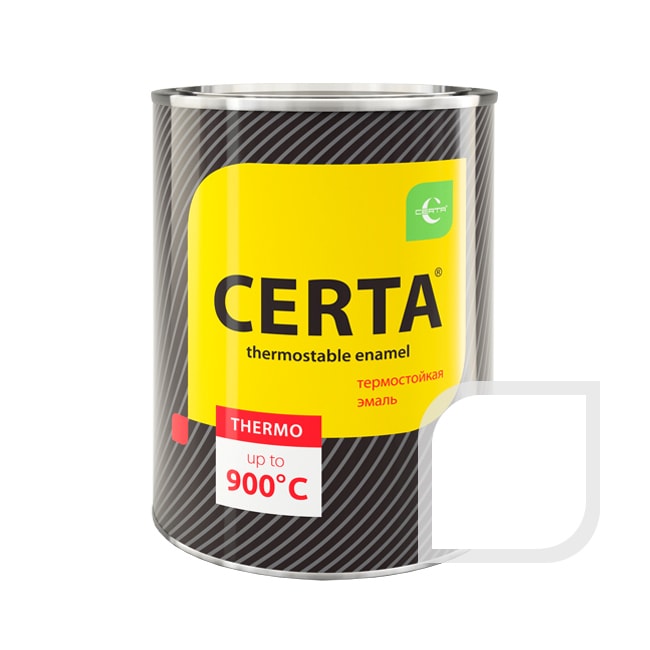 Термостойкая краска эмаль CERTA (Церта), цв. белый, до 400 °C (фасовка 0,8 кг.)