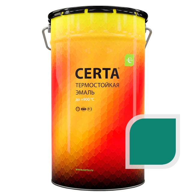 Термостойкая краска эмаль CERTA (Церта), цв. морская волна, до 400 °C (фасовка 25 кг.)