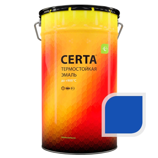 Термостойкая краска эмаль CERTA (Церта), цв. синий, до 400 °C (фасовка 25 кг.)