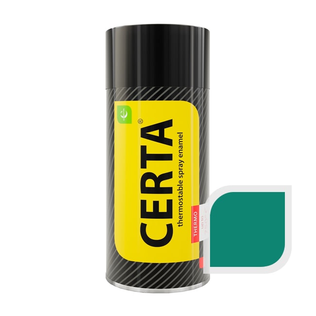 Термостойкая краска эмаль CERTA (Церта), цв. морская волна, до 400 °C (аэрозоль 520 мл.)