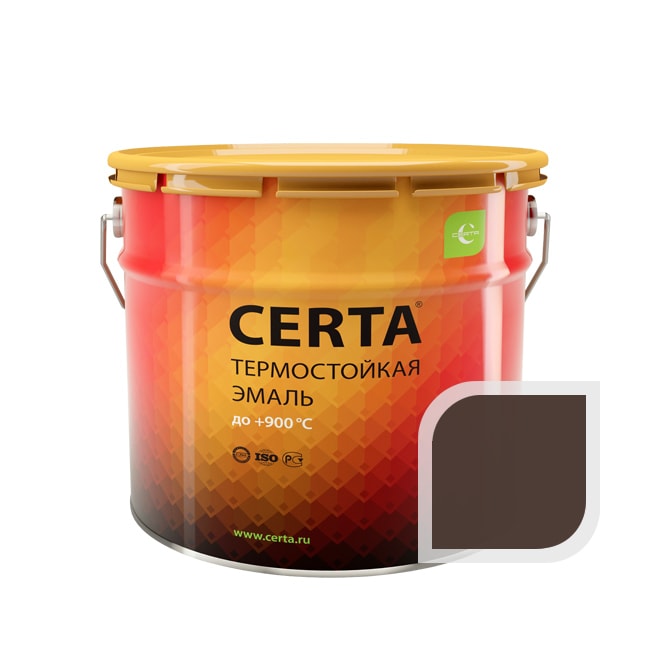 Термостойкая краска эмаль CERTA (Церта), цв. коричневый, до 500 °C (фасовка 10 кг.)