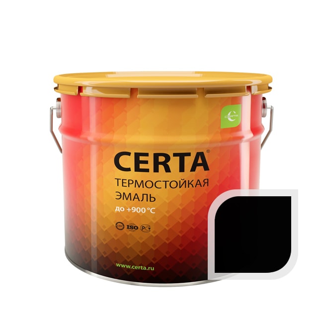 Термостойкая краска эмаль CERTA (Церта), цв. чёрный, до 1000 °C (фасовка 10 кг.)