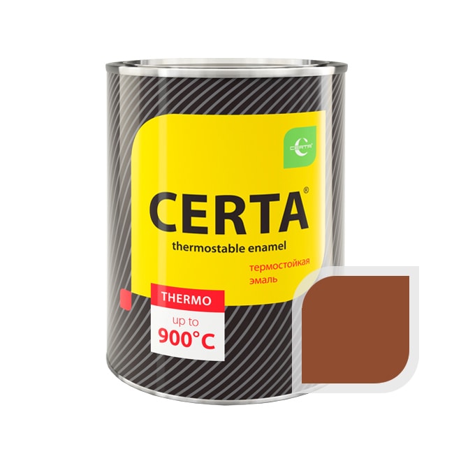 Термостойкая краска эмаль CERTA (Церта), цв. терракот, до 500 °C (фасовка 0,8 кг.)