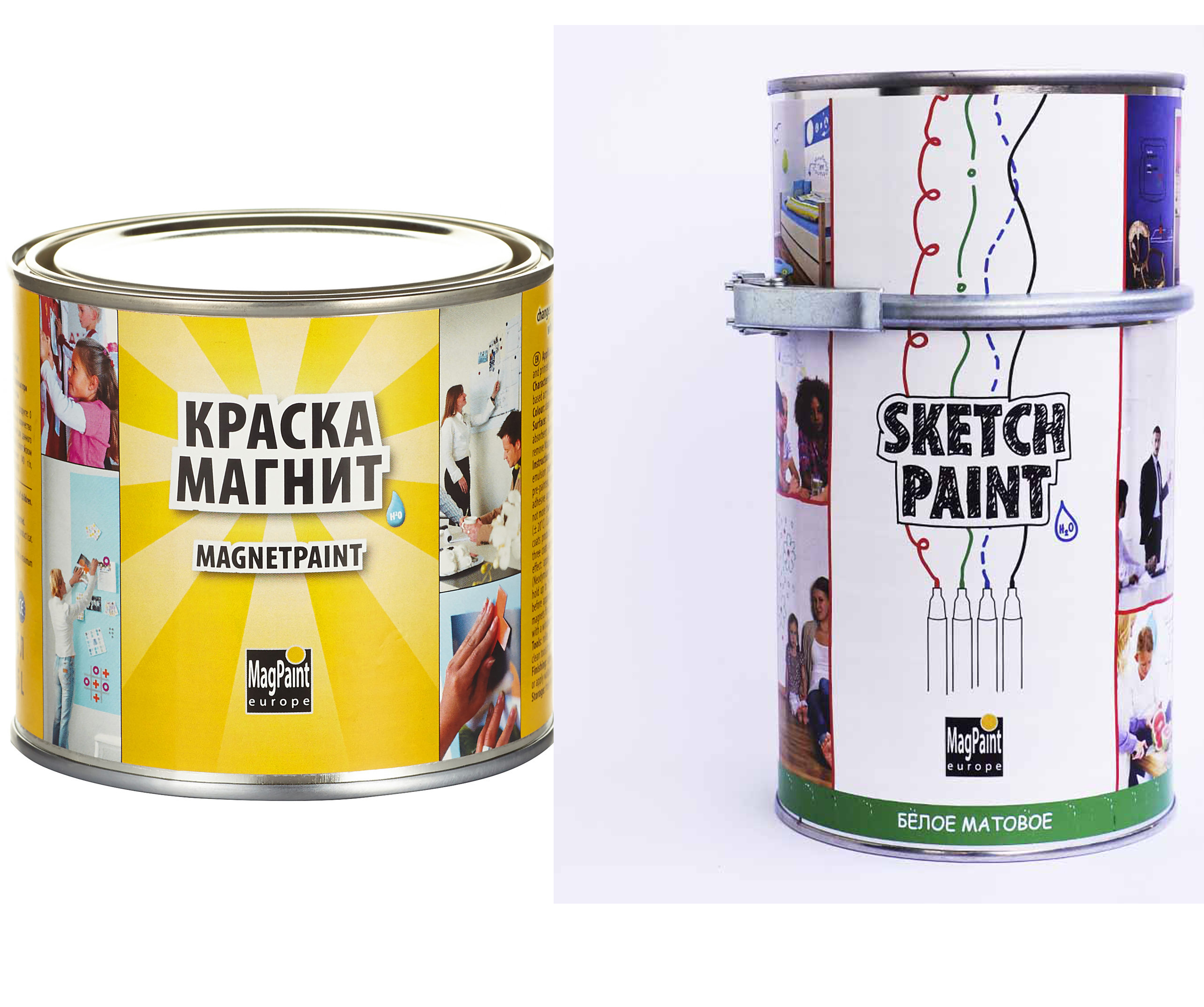Набор магнитно-маркерной краски MagPaint для покрытия стены 1 кв. м. (белый матовый)