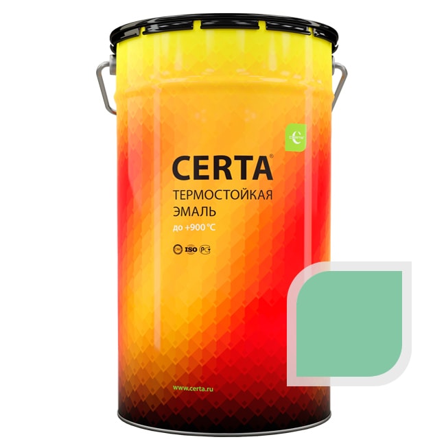 Термостойкая краска эмаль CERTA (Церта), цв. салатовый, до 400 °C (фасовка 25 кг.)