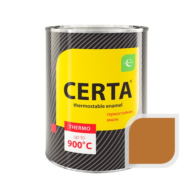 Термостойкая краска эмаль CERTA (Церта), цв. медный, до 750 °C (фасовка 0,8 кг.)