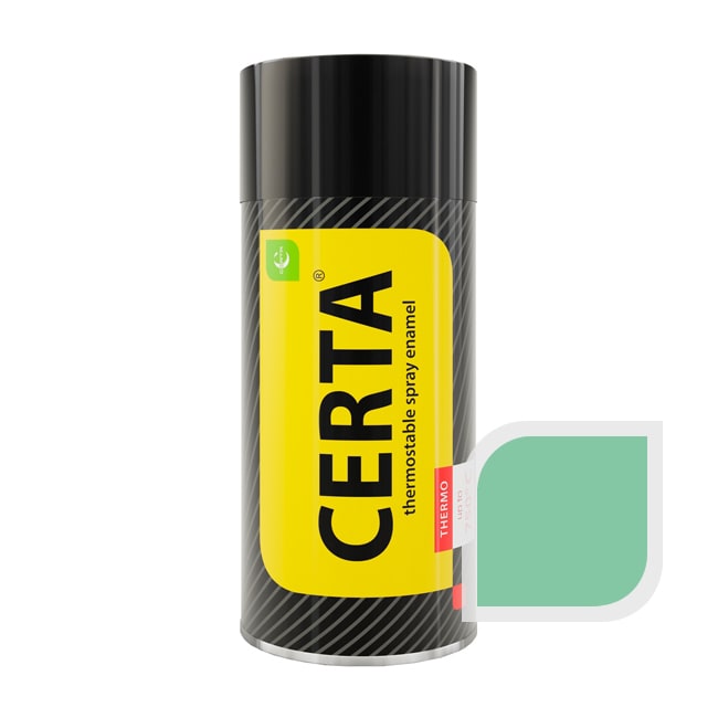 Термостойкая краска эмаль CERTA (Церта), цв. салатовый, до 400 °C (аэрозоль 520 мл.)